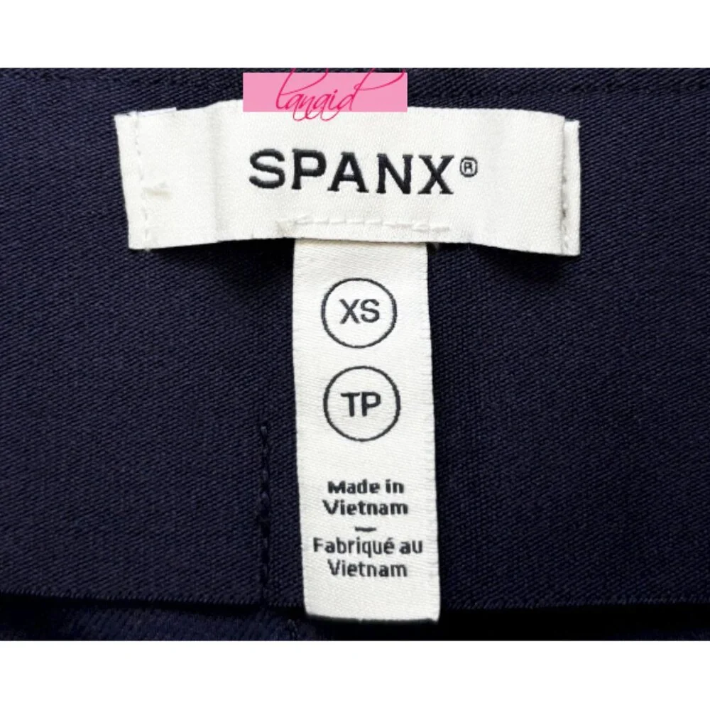 Spanx Stretch Twill Mini Skirt Lapis Blue High-Rise Waist Denim A-Line Stretchy